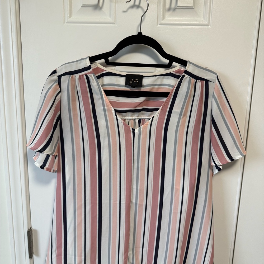 Women's Striped Pink and White Top